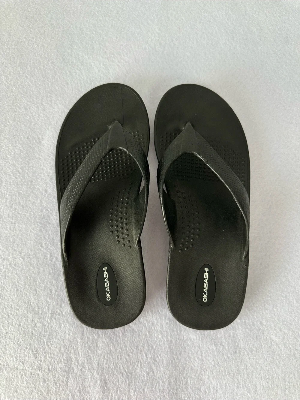 Okabashi Men’s Surf Flip Flop Size LL 9-10 Black Ergonomic Recovery Sandals USA